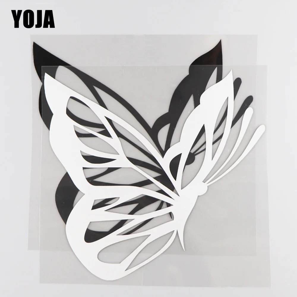 

Модная виниловая наклейка YOJA 22,5 × 20,8 см с изображением бабочек и мультяшных животных, черная/Серебристая Наклейка для автомобиля 19C-0061