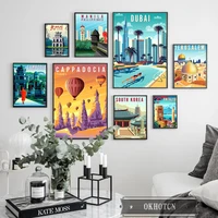 nordic vintage travel cities poster africa morocco tanzania namibia arabic landscape israel wall art decorative canvas painting