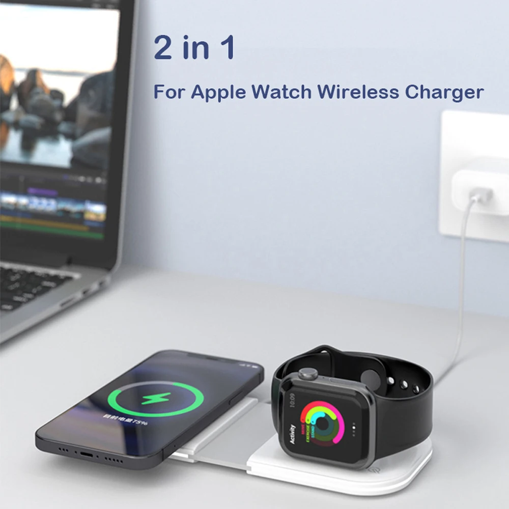 Магнитная безопасная Беспроводная зарядная станция 15 Вт для Apple Watch Airpods Pro iPhone 12 13