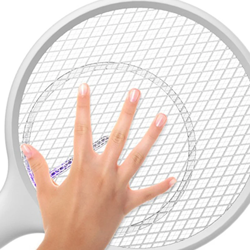 

USB Charging Bug Swatter Mosquito Swatter Three Layers Bug Racket Electric Fly Mosquito Swatter with Base & Wall Mount