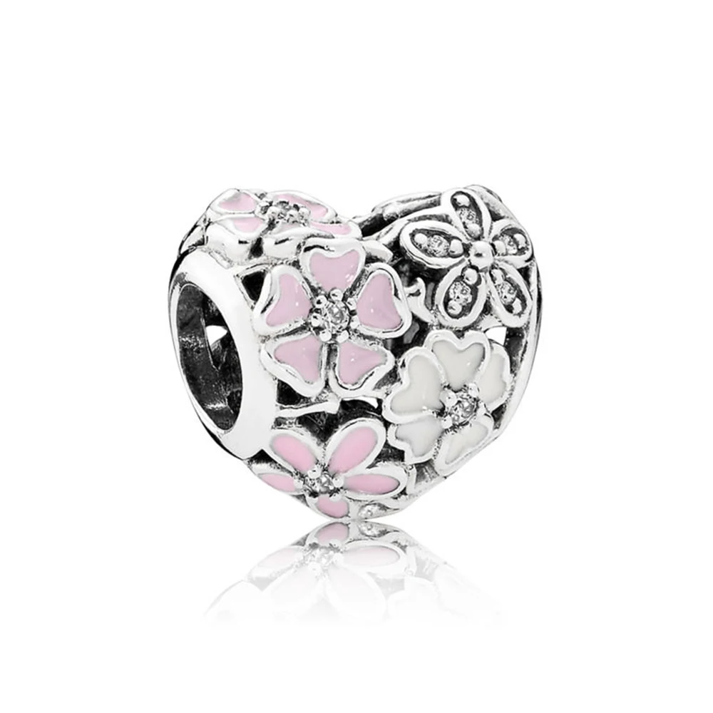 Fashion New 100% 925 Silver Heart Beads for DIY Charm Bracelet High End 1:1 Original Valentine's Day Gift Free Shipping | Украшения и