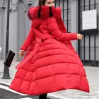 Теплое пальто, куртка, новинка 2021, женское теплое модное пальто с бантом на поясе и воротником из лисьего меха, длинное платье, плотное пальто, Тренч, парки