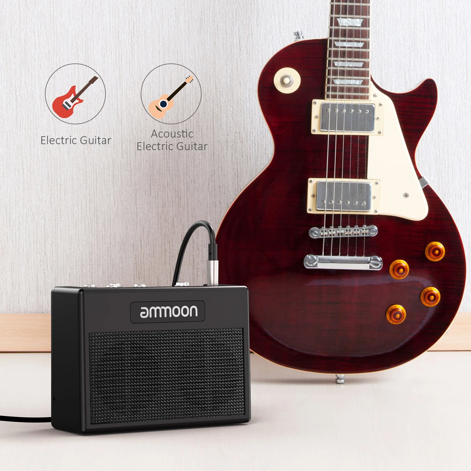 ammoon POCKAMP Guitar Amplifier Built-in Multi-effects 80 Drum Rhythms Support Tuner Tap Tempo Function with Power Adapter enlarge
