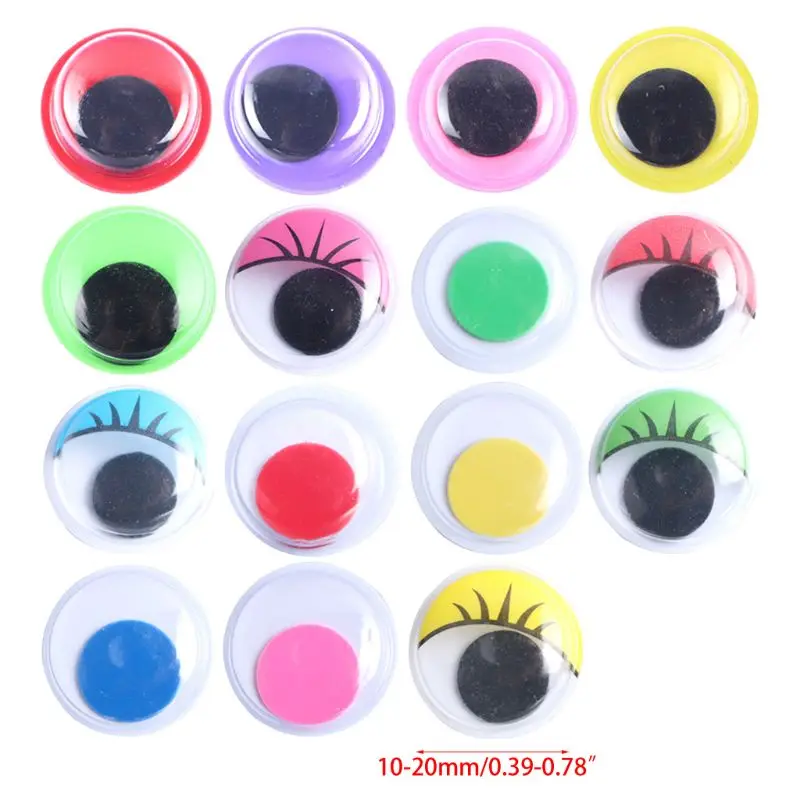 

Googly Wiggle Eyes with Self-Adhesive in Portable Plastic Box, Round Wobbly Eyes Sticker Multi Colors and Sizes for DIY