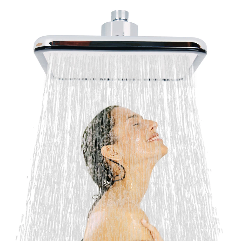 

VEHHE High Pressure Water Saving Square Rainfall Shower Head 8'' Handhold Shower Nozzle ABS Chrome Waterfall Shower Heads