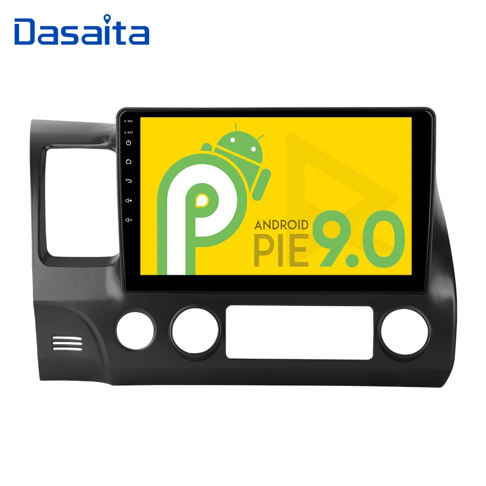 Автомобильный GPS навигатор Dasaita 1 Din 10 2 дюйма HD с Android 9 0 для Honda Civic 2009 2010