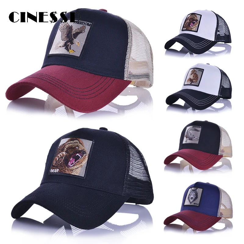 Бейсболка унисекс с вышивкой животных летняя дышащая сетчатая бейсболка хип хоп