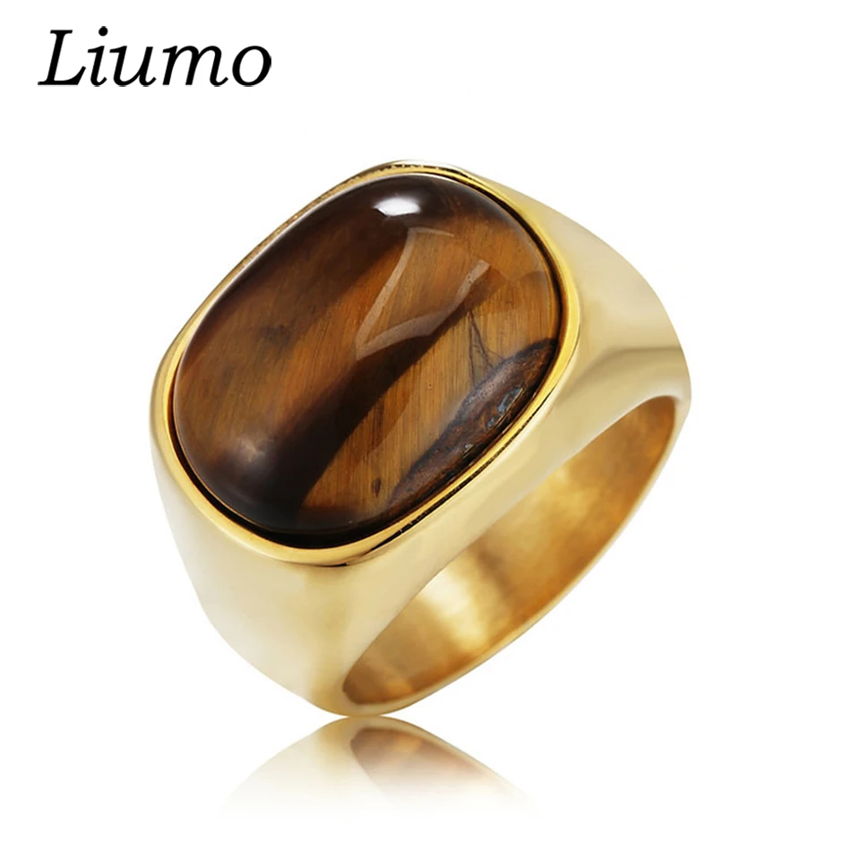 Мужское байкерское кольцо Liumo Винтажное в стиле панк золотистого/серебристого