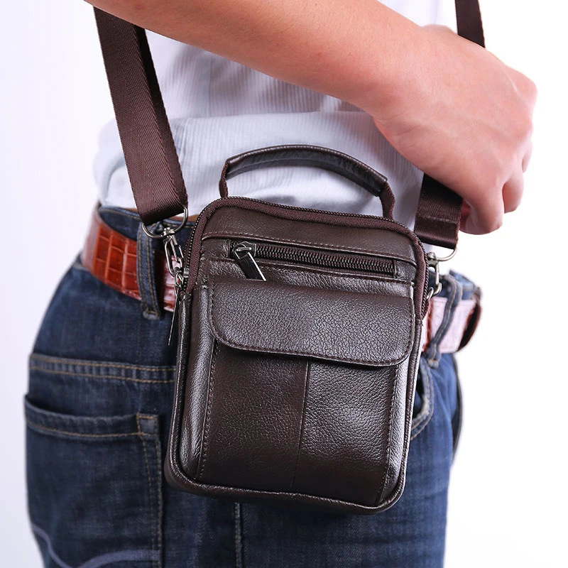 YIANG мужская сумка-мессенджер из яловой кожи сумка через плечо поясной ремень