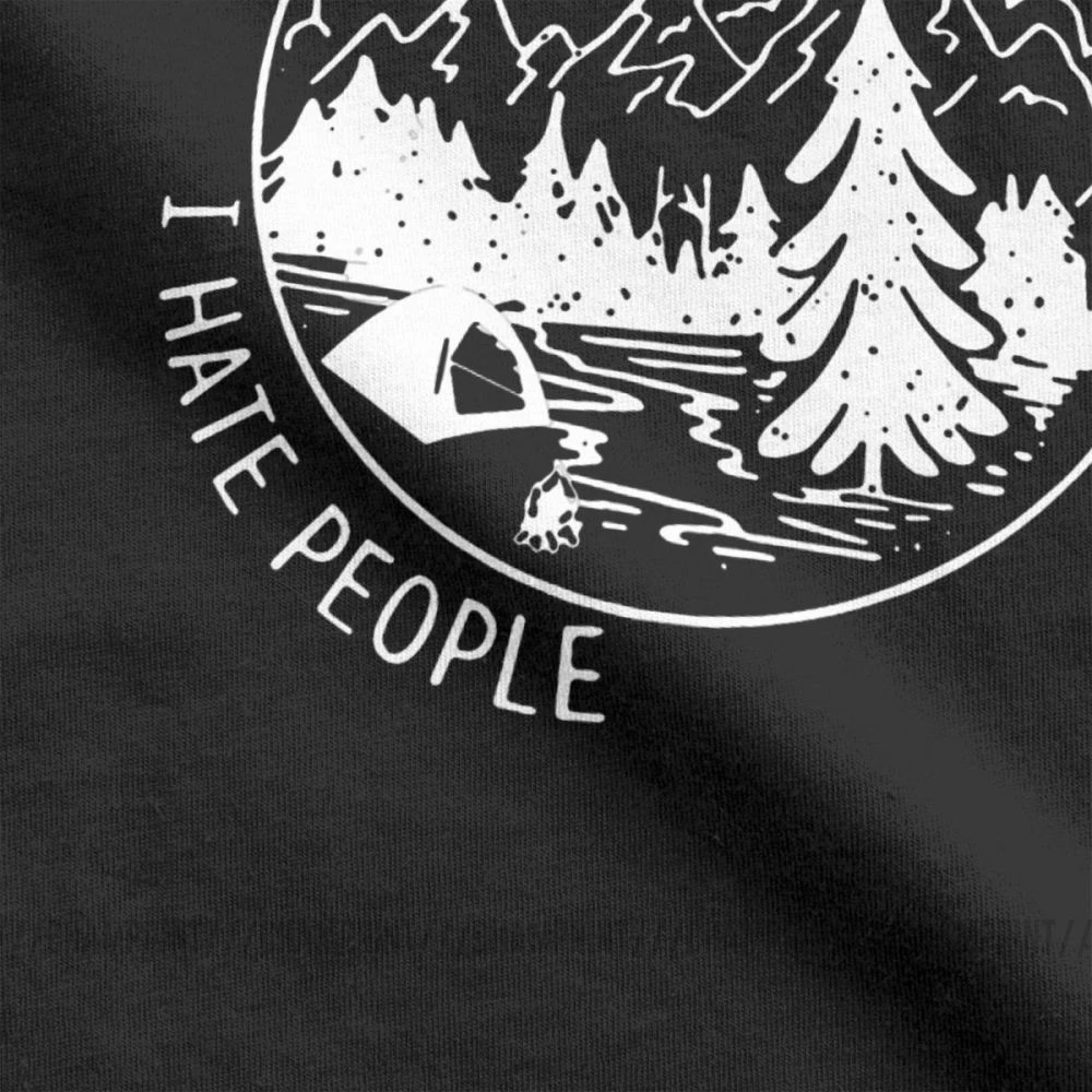 Мужские футболки винтажные топы с надписью Art I Hate People рисунком медведя одежда