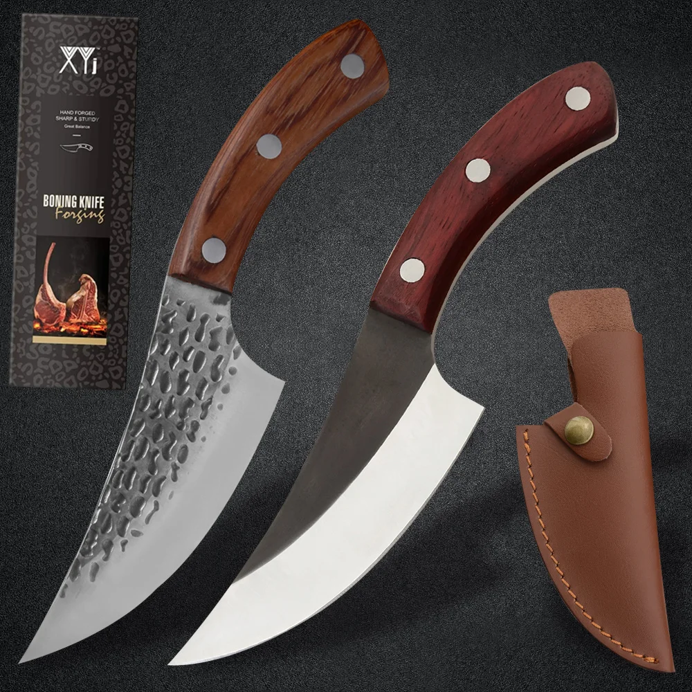Cuchillo de cuchilla de Chef serbio de 5,5 pulgadas, cuchillo afilado para tallar de acero inoxidable, cuchillo de deshuesar, funda, caja de regalo para amigos