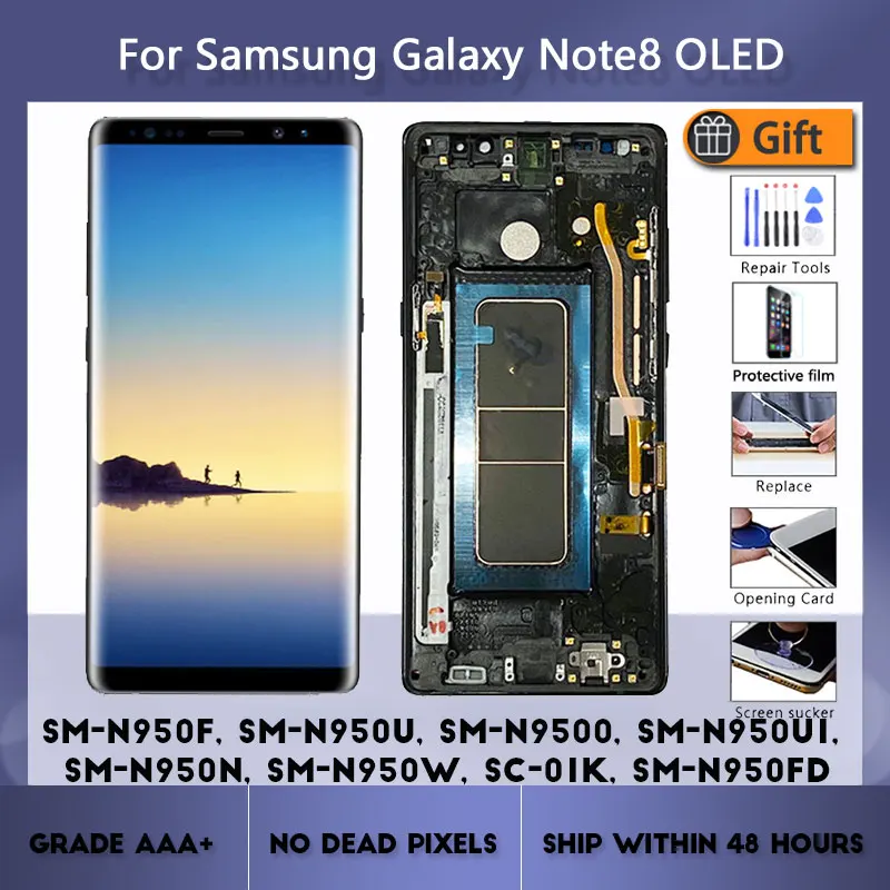 

ЖК-дисплей 6,3 "для Samsung Galaxy Note8 N950F N950FD N950U OLED, сменный экран с дигитайзером в сборе, оригинал