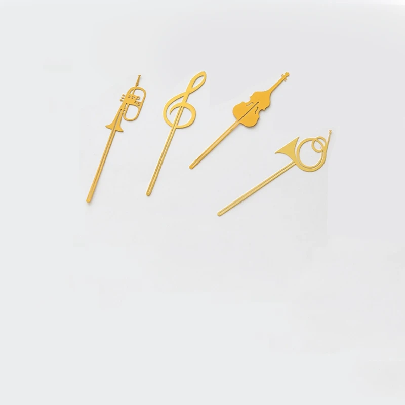 4 шт./лот изысканные металлические музыкальные инструменты Закладка папка для