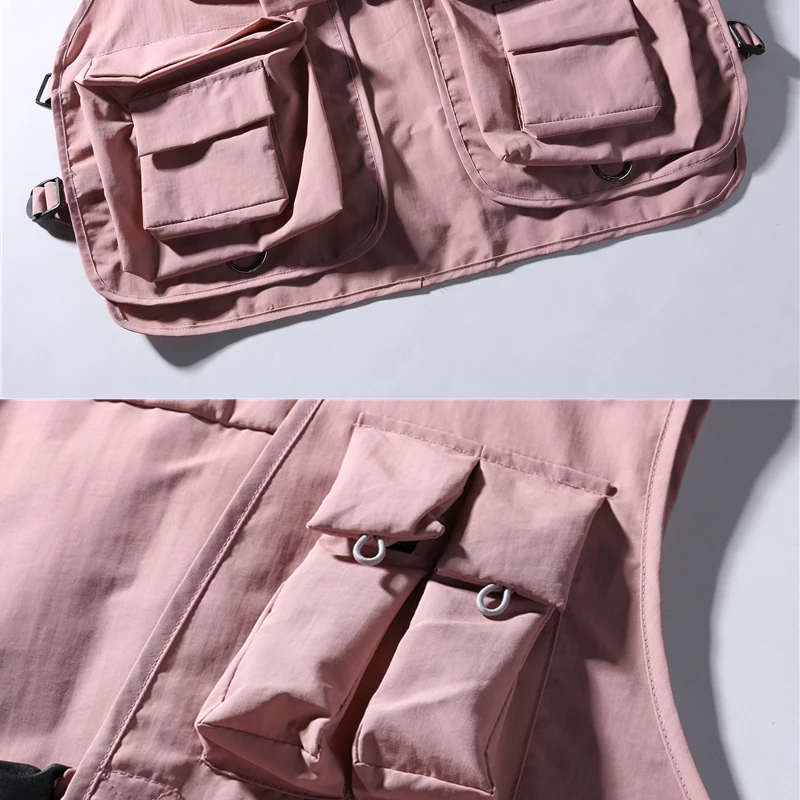 Военный жилет с несколькими карманами в стиле хип хоп мужской ядром папа куртка