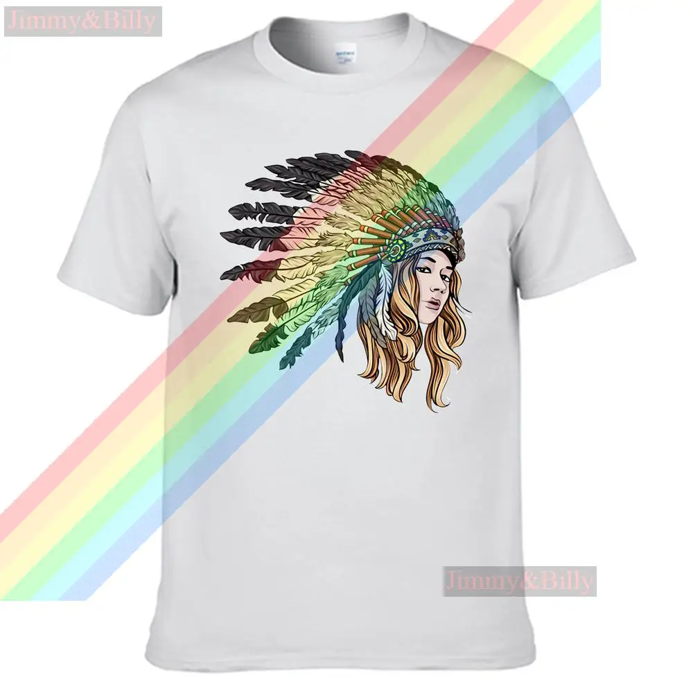 

Indiana Headdress Long Blonde Hair T Shirt For Men Limitied Edition Unisex Brand T-shirt Cotton Amazing Short Sleeve Tops