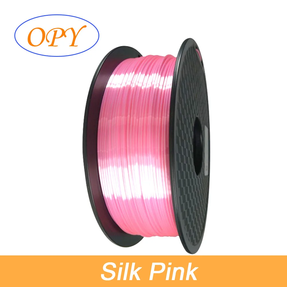 Silk Pink Шелк Pla Филамент Топ Бронза Медь золото сатин серебро красный синий желтый розовый цвет пластиковый материал 1,75 мм 3D печать 1,75 нить - Цвет: Silk Pink