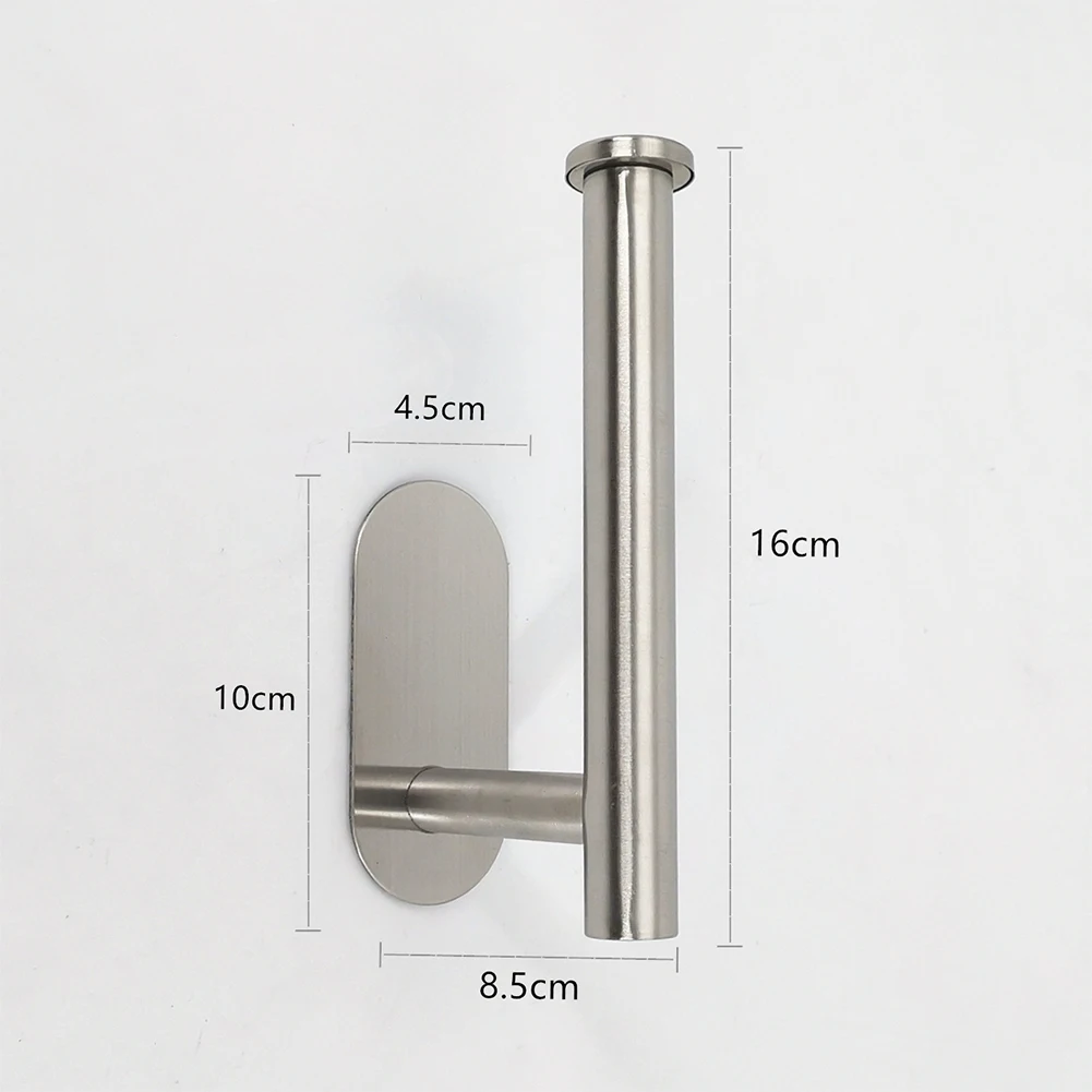 

Stainless Steel Self Adhesive Toilet Roll Paper Holder Towel Tissue Storage Rack Holder Bathroom Stick on Wall Shelf