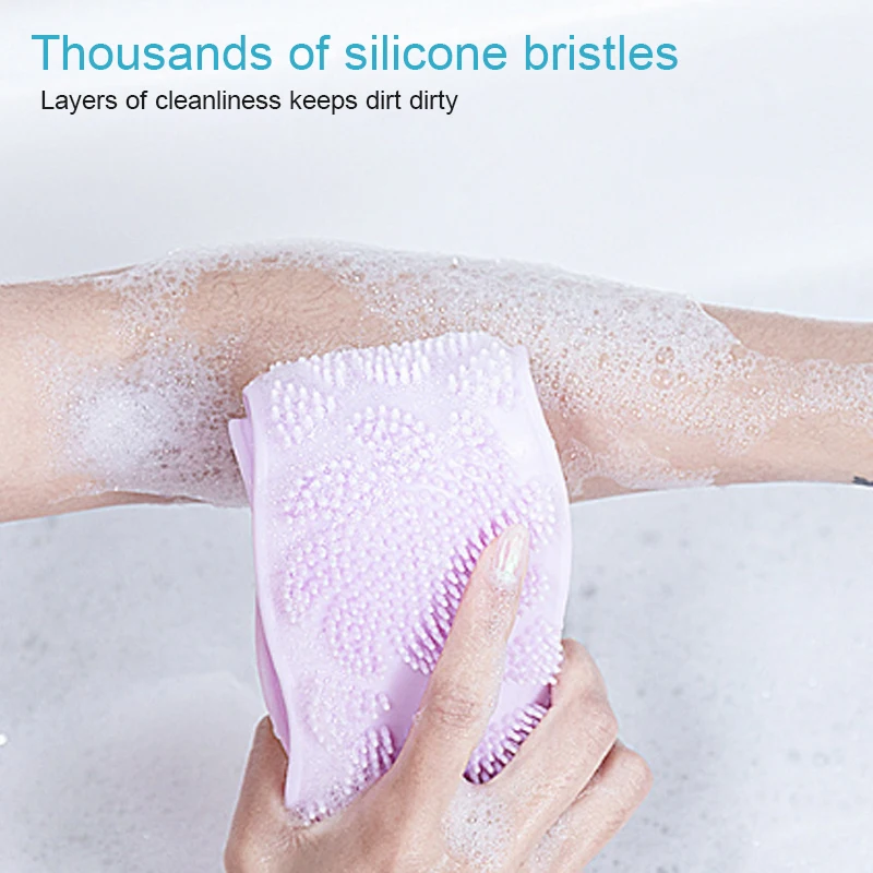Magic Silicone Bath Body Brush Back Scrubber Towels Rubbing Mud Peeling Massage Shower Extended Skin Clean |
