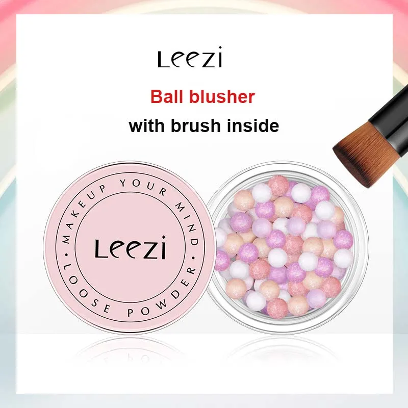 

face makeup ball blusher rainbow colors pigment oil control long lasting waterproof brighten skin blush palette LZ027