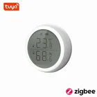 Датчик температуры и влажности Tuya ZigBee для умного дома, сенсорный светодиодный экран, работает с домашним помощником и концентратором Tuya Zigbee