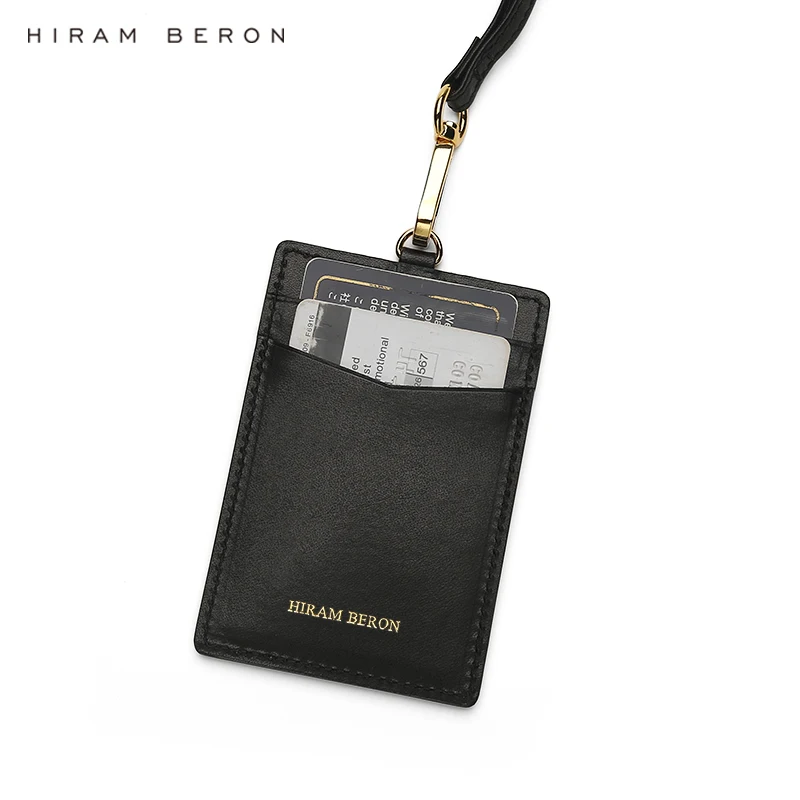 Фото Hiram Beron Id Держатель медали Рабочие кожаные держатели для карточек с ремешками Итальянский кожаный подарок для мужчин №4