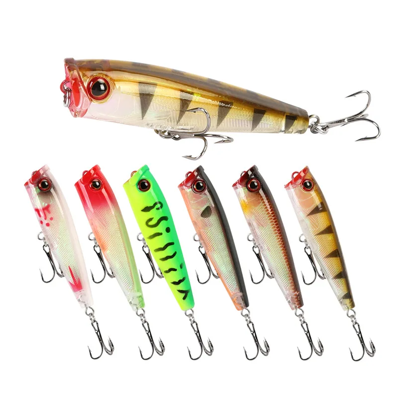 Рыболовная приманка Поппер 6 5 см/7 г черная рыба бас сома искусственная P369