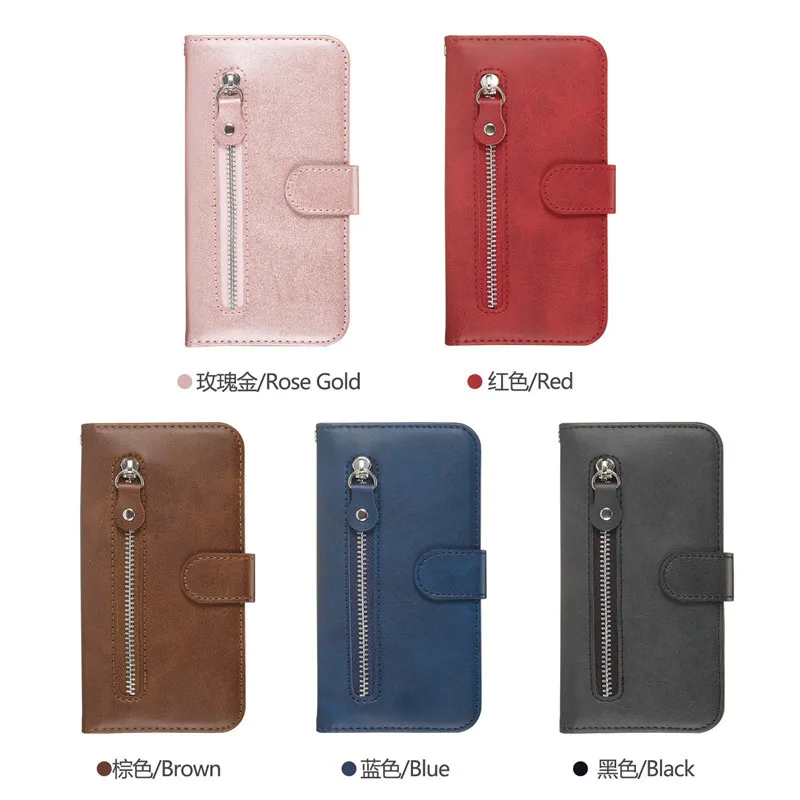 

Retro Artificial Cowhide Leather Zipper Wallet Case For iPhone 6/6S/7/8 Plus X/XS XS Max 11 Pro Max SE 2020