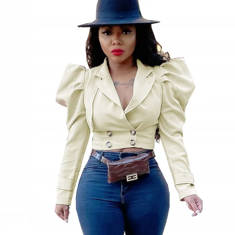 

Long-Sleeved Casual Suit Fashion Lapel Waist Slimming Short Wild Jacket 2021 Autumn Winter European American Women's Clothing