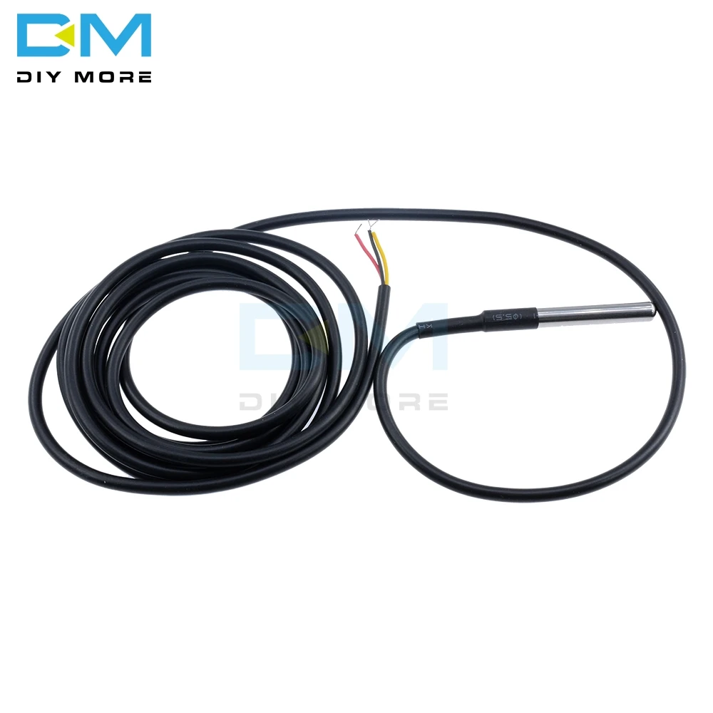 Цифровой датчик температуры DS18B20 водонепроницаемый щуп из нержавеющей стали 2 м