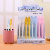 40 pcslot transparent crystal fish gel pen cute 0 5 mm neutral pens school office writing supplies promotional gift