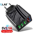 OLAF быстрое зарядное устройство USB для iPhone, мобильный телефон, зарядное устройство для Samsung A40 3 USB порт, светодиодный дисплей, супер адаптер, зарядное устройство