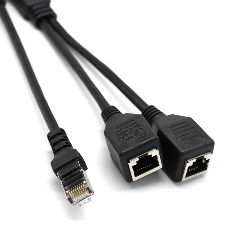 От 1 до 2 папа к женскому LAN Ethernet сети RJ45 разъем сплиттер расширитель адаптер ABS
