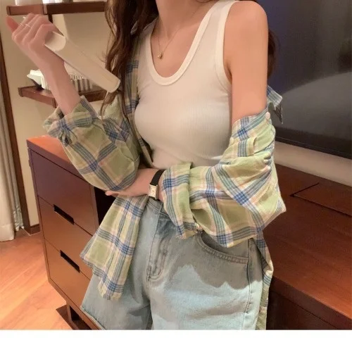 

Slim fit, short suspender vest, Korean version in summer, bottom coat, sleeveless top 44613