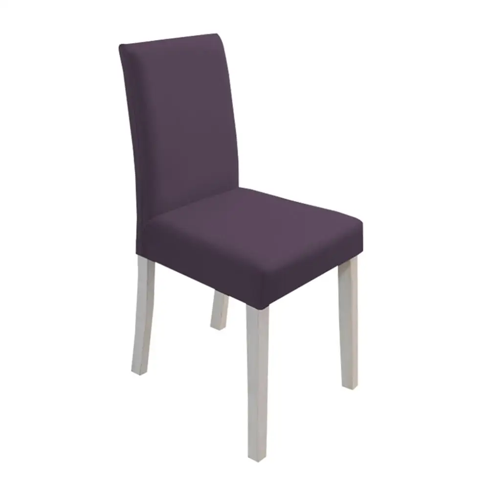 Purple Grey Чехлы для стульев Meijuner, однотонные чехлы для стульев, спандекс, эластичные Чехлы для дома, столовой - Цвет: Purple Grey