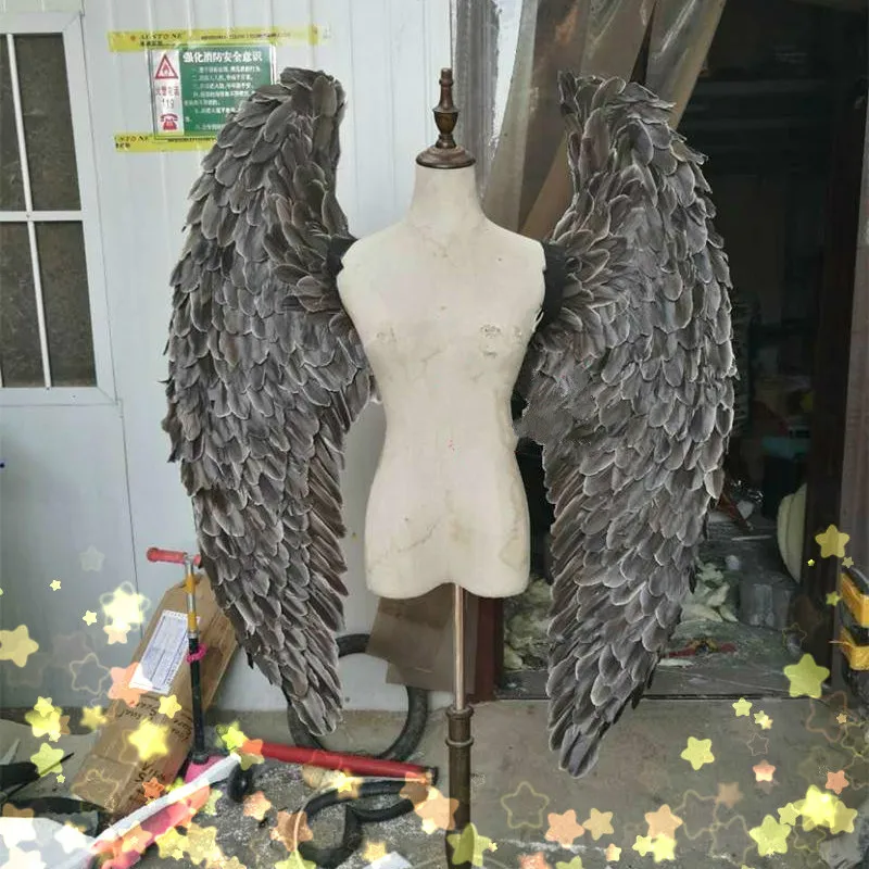 

Adult Model Walk Show Cos Party Wing Shooting Props Murals Wall Decoration Prop Craft Luxury White Feather Angel Wings