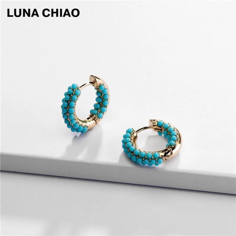 A0907BL LUNA CHIAO, модное ювелирное изделие, лето, популярные мини обручи, серьги, кость уха, манжета, эмалированные серьги-манжеты, серьги Huggie - Окраска металла: A0907BL