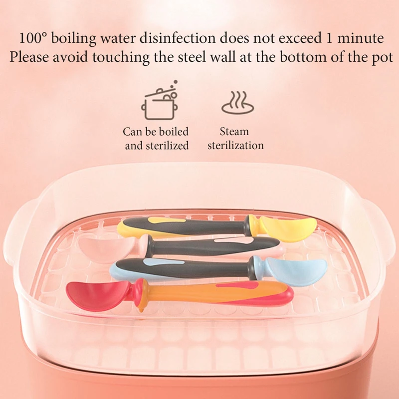 

New Auxiliary Food Toddler Learn To Eat Training Soft Fork Baby Fork And Spoon Utensils Set Infant Children Tableware