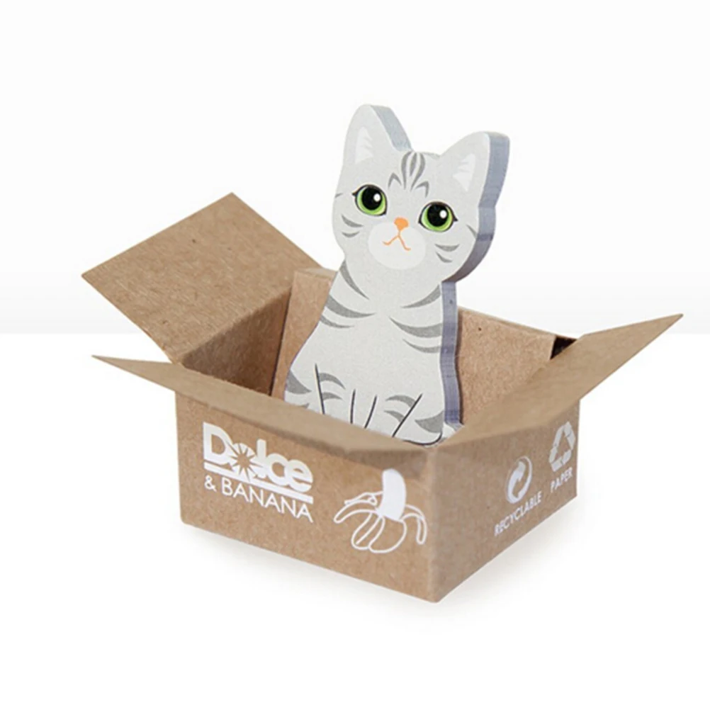 1 шт. 3D мультфильм блокнот Kawaii кошка коробка канцелярские наклейки липкие заметки