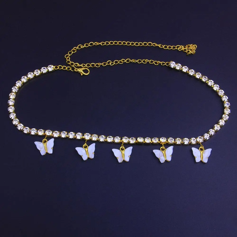 Модное ожерелье Stonefans с бабочкой из цепочка чокер со стразами акрила женское