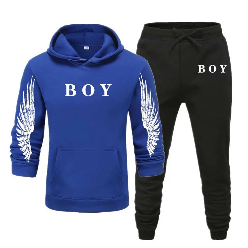 

2021 Men's Casual Hoodie Men's Suit Fashion Sportswear Casual Sportswear Track and Field Jogging Hoodie + Pants Two-piece Set