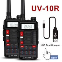 2pcsset baofeng uv 10r professional walkie talkie vhf uhf dual band two way cb ham radio usb charger radio transceiver uv10r
