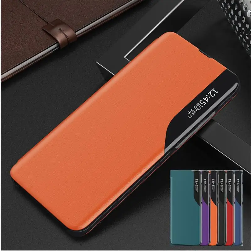 Новый кожаный флип чехол Smart View для Xiaomi Poco X3 NFC ударопрочный подставка Xiomi M3 Fundas