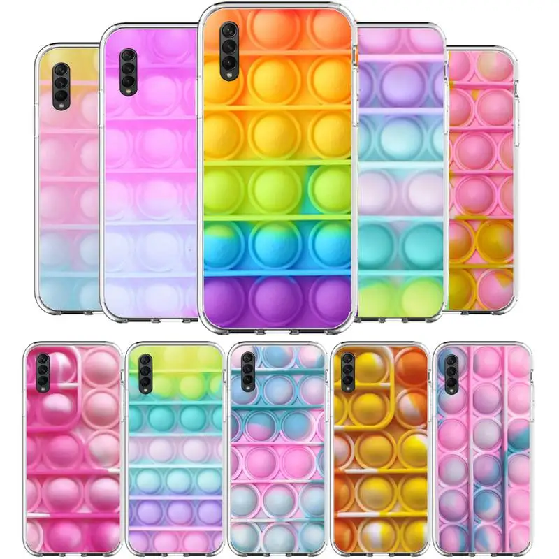 

Hot Bubble Fidget Reliver Phone Case For Samsung Galaxy S10 S20fe S21 S30 plus ultar S6 S7 S8 S9 edge 5g clear cover