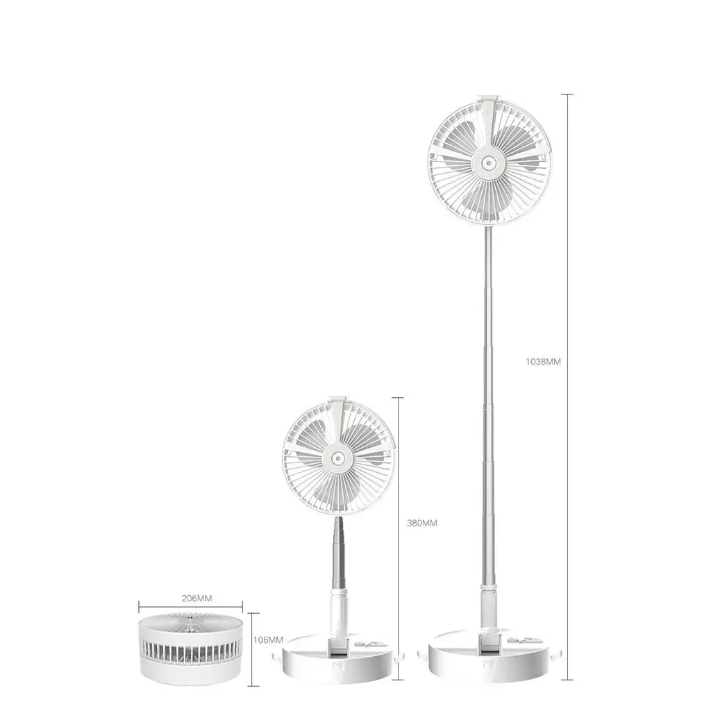 

Portable USB Fans Telescopic Foldable USB Rechargeable Fan Air Cooler with Humidification Lamp Holder Tablet Phone Desktop Stand