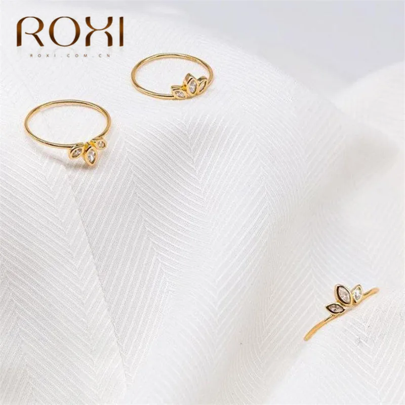 ROXI Dainty белые хрустальные кольца для женщин простой массивный горный хрусталь Свадебные кольца подарки кольца из стерлингового серебра 925