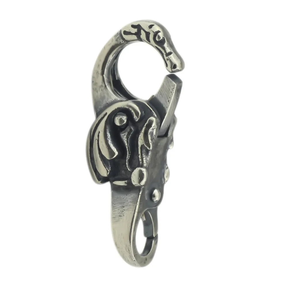 

925 Sterling Silver Beads Charm Dragon Buckle Lobster Buckle Fit European Troll 3.0mm Bracelet Jewelry