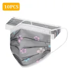 Маски женские одноразовые с цветочным принтом, 10 шт.