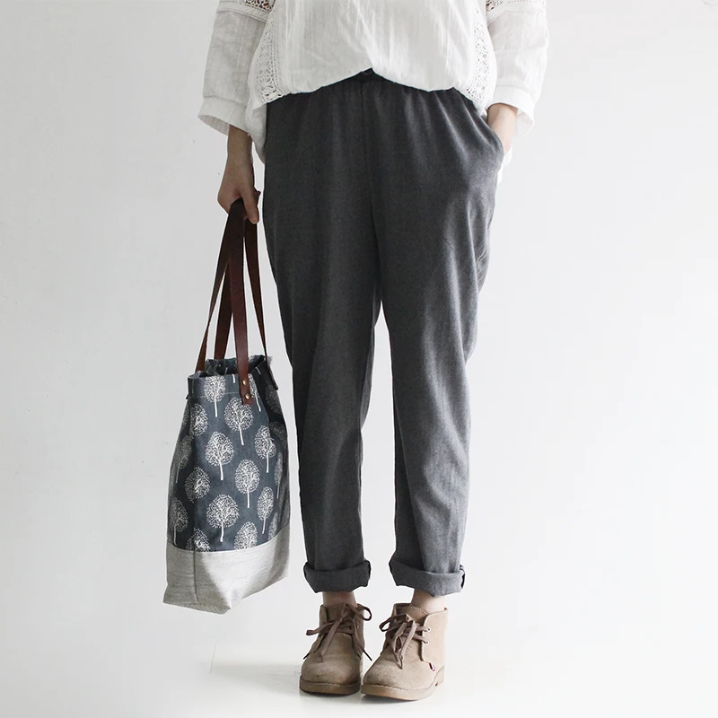 Женская сумка-тоут ручной работы с маленьким деревом цветочным принтом кожаные