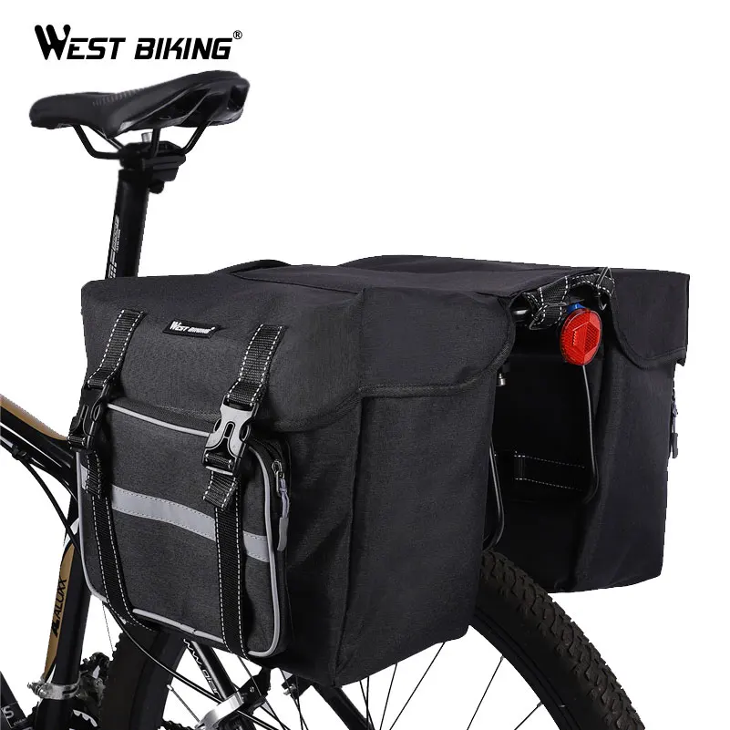 

WEST BIKING 25L Bicycle Bags Cycling Rear Double Side Travel Bag Tail Seat Pannier Bicycle Luggage Carrier Bike Rack Trunk Bag