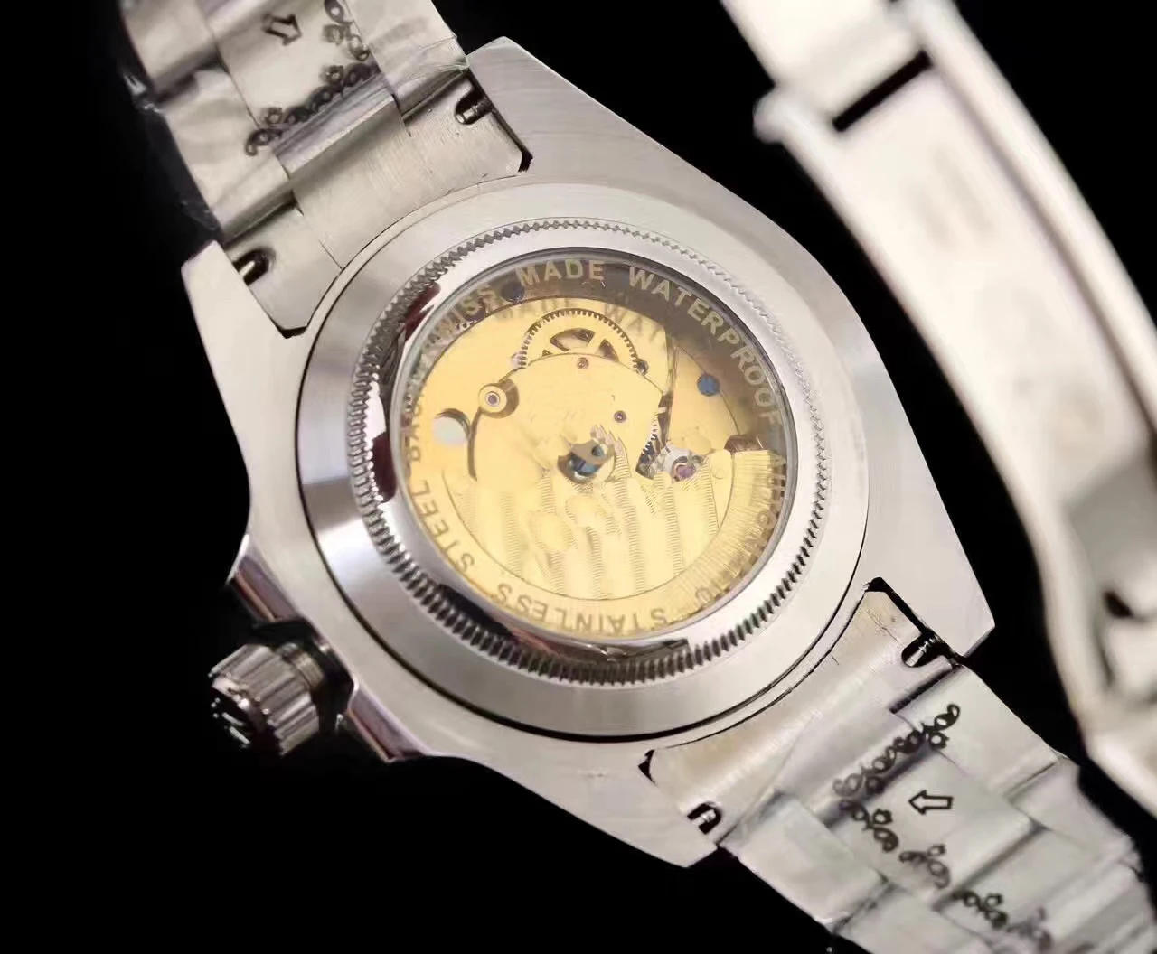 

Classic New Men Automatic Mechanical Stainless Steel Ceramic Sapphire Watch Transparent Tourbillion Skeleton Glass Back AAA